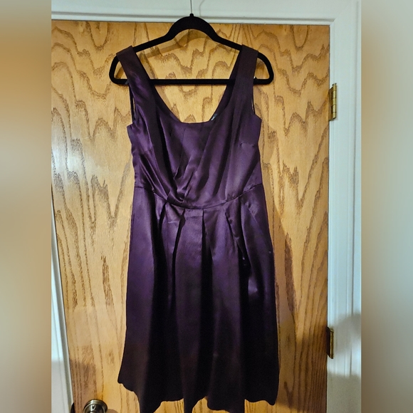 Banana Republic 100% Silk Dress Sleeveless Eggplant Color Lined Size 10 - Picture 11 of 13